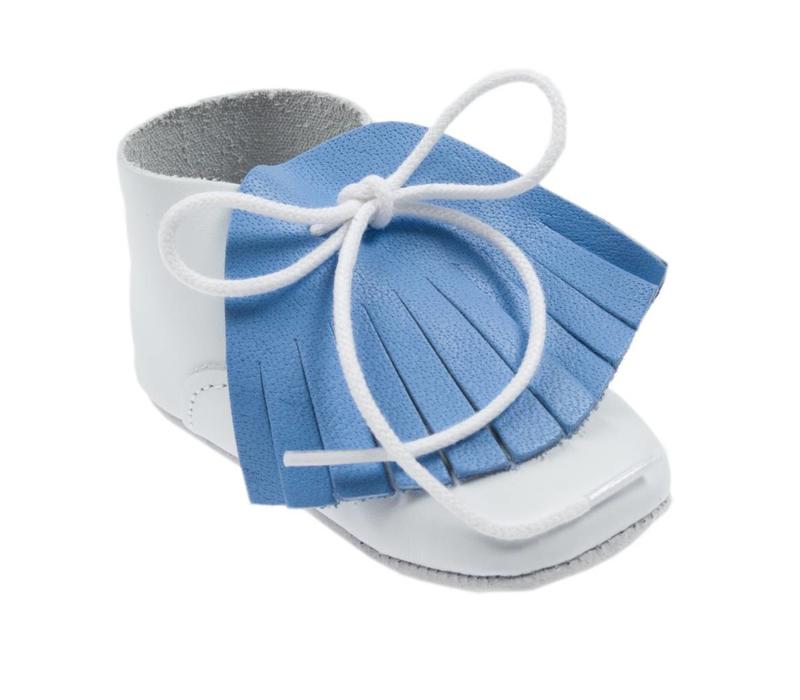 Le Petit Fils Du Cordonnier Baby Shoes White - Blue