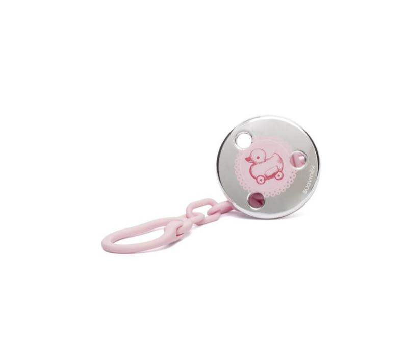 Suavinex Pacifier Chain Toys Duck Pink