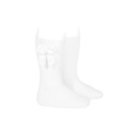 Condor Knee Socks With Bow White