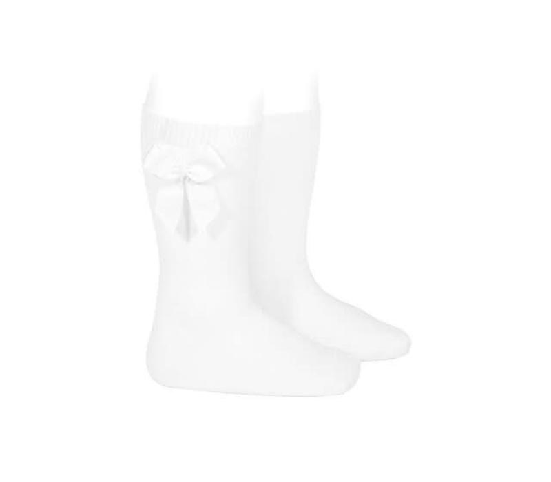 Condor Knee Socks With Bow White