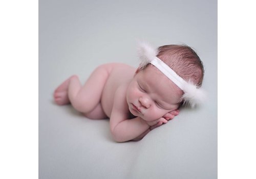 Cute Cute Cute Cute Teddy Ears On Soft Elastic Headband White