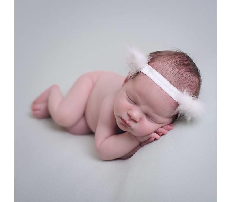 Cute Cute Teddy Ears On Soft Elastic Headband White