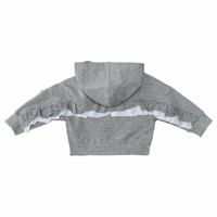 Monnalisa Sweater With Zipper Flowers Grey