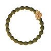 By Eloise By Eloise Haarelastiek / Armband Gold Leaf Olive Green