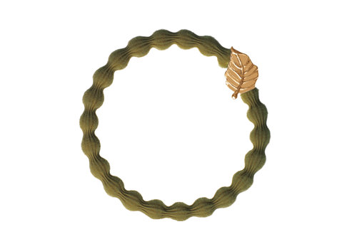 By Eloise By Eloise Hair Tie / Bracelet Gold Leaf Olive Green NEW