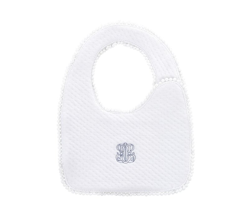 Theophile & Patachou Bib Padded Lace White - Grey