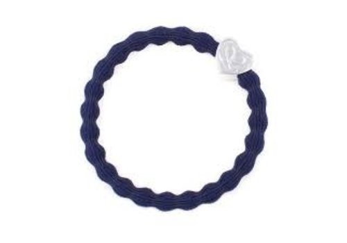 By Eloise By Eloise Haarelastiek / Armband Silver Heart Navy Blue