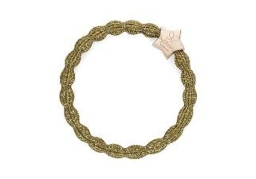 By Eloise By Eloise Haarelastiek / Armband Metallic Gold Star Olive Green