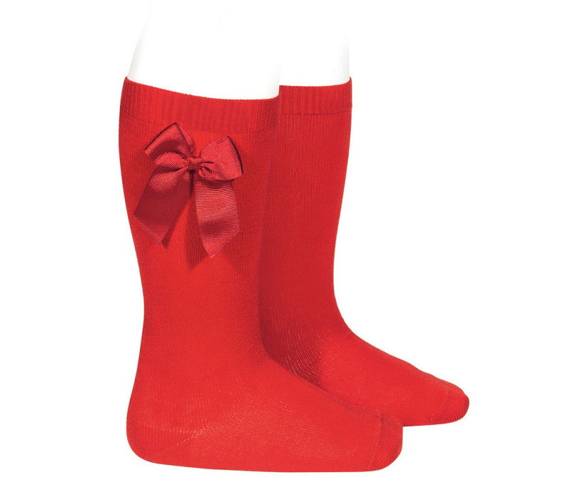 Condor Knee Socks With Bow On The Side Red