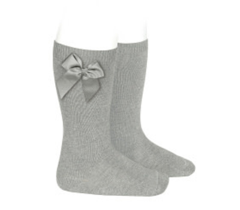 Condor Knee Socks With Bow Light Grey