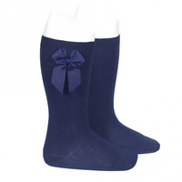 Condor Knee Socks With Bow On The Side Navy