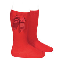 Condor Knee Socks With Bow On The Side Red