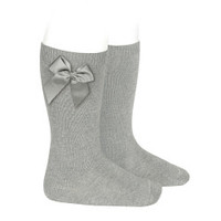 Condor Knee Socks With Bow Light Grey