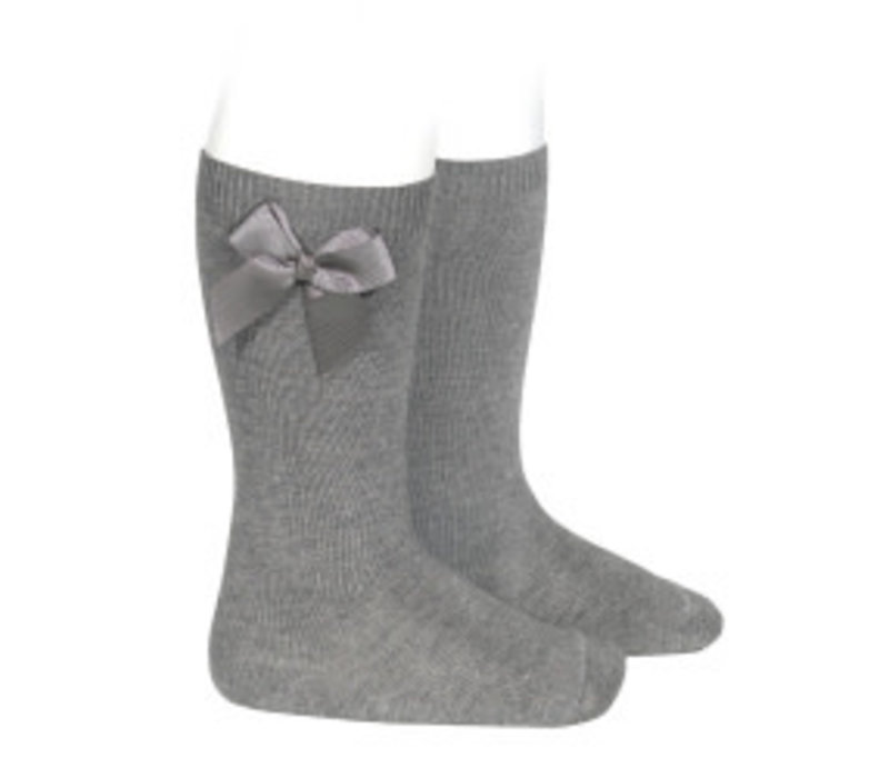 Condor Knee Socks With Bow Grey