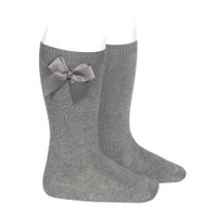 Condor Knee Socks With Bow Grey