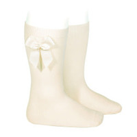 Condor Knee Socks With Bow Offwhite