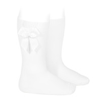 Condor Knee Socks With Bow White