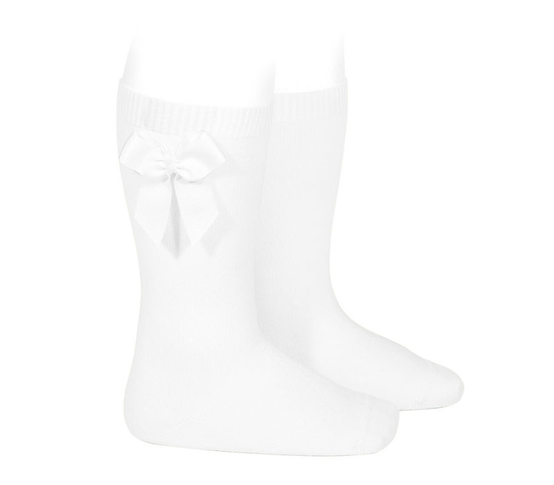 Condor Knee Socks With Bow White