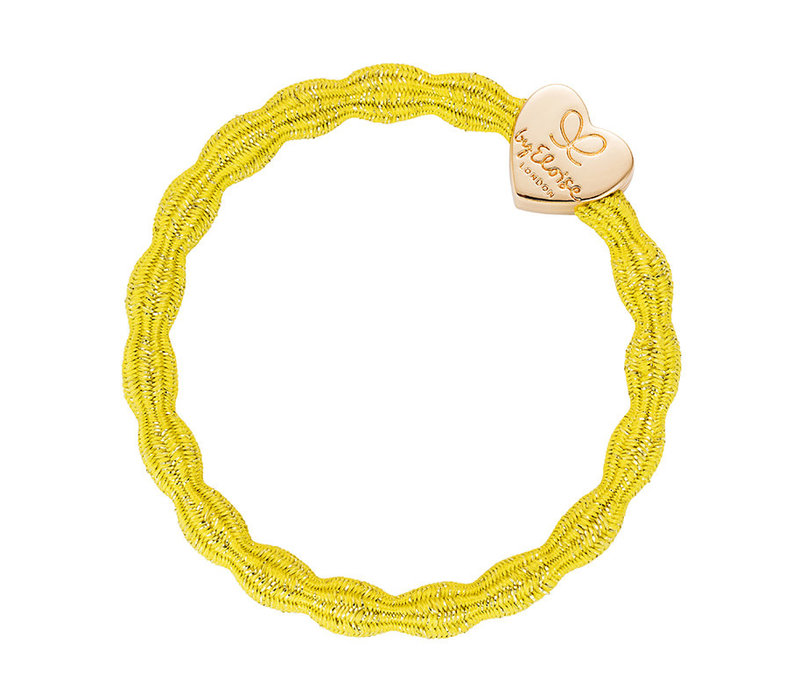 By Eloise Haarelastiek / Armband Gold Heart Sunshine Yellow