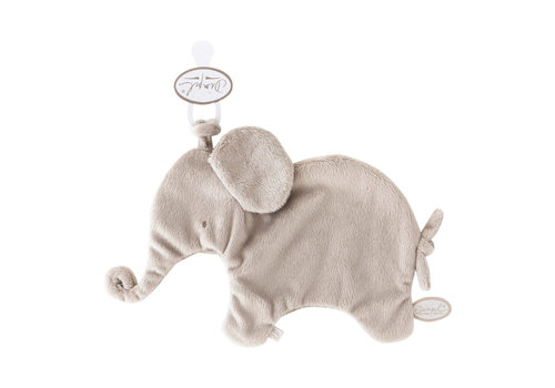 Dimpel Dimpel Knuffeldoek Fopspeen Olifant Oscar Tuttie Grijs Beige