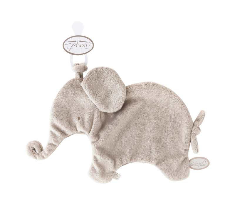 Dimpel Knuffeldoek Fopspeen Olifant Oscar Tuttie Grijs Beige