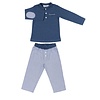 Cotolini Cotolini Pyjama Long Garçon Polo Marcel  W Rayure Marine + Jeans