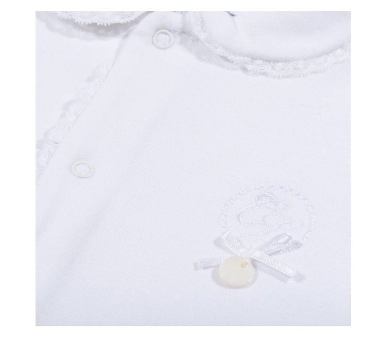 Cotolini Dors-Bien Bébé/Babygrow Bb Eléonore Blanc + Dentelle Maille