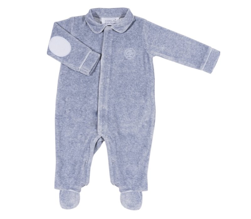 Cotolini Dors-Bien Bébé/Babygrow Bb Loïc Velours Gris Chiné