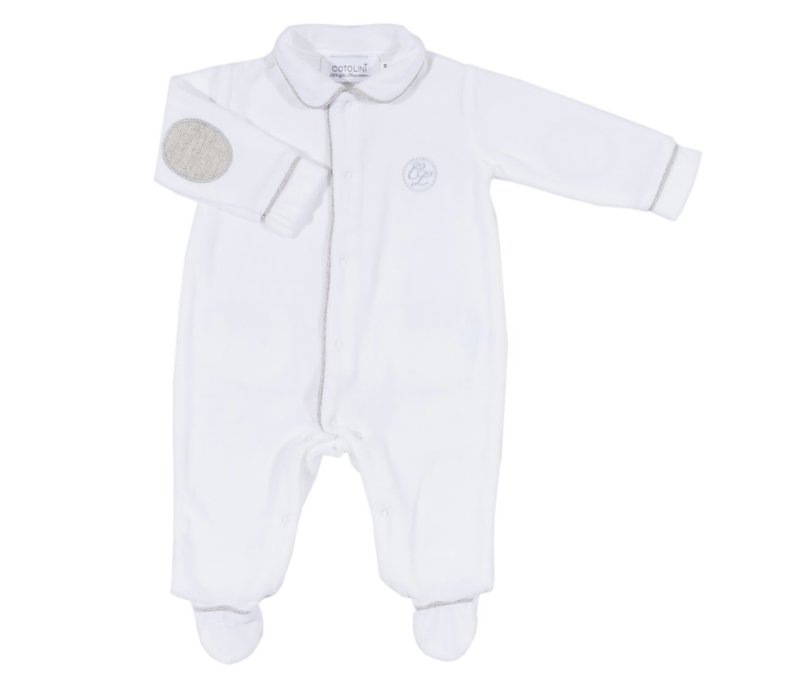 Cotolini Dors-Bien Bébé/Babygrow Bb Loïc Velours Blanc