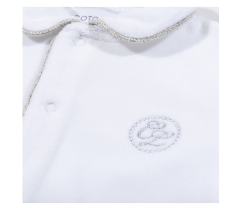 Cotolini Dors-Bien Bébé/Babygrow Bb Loïc Velours Blanc