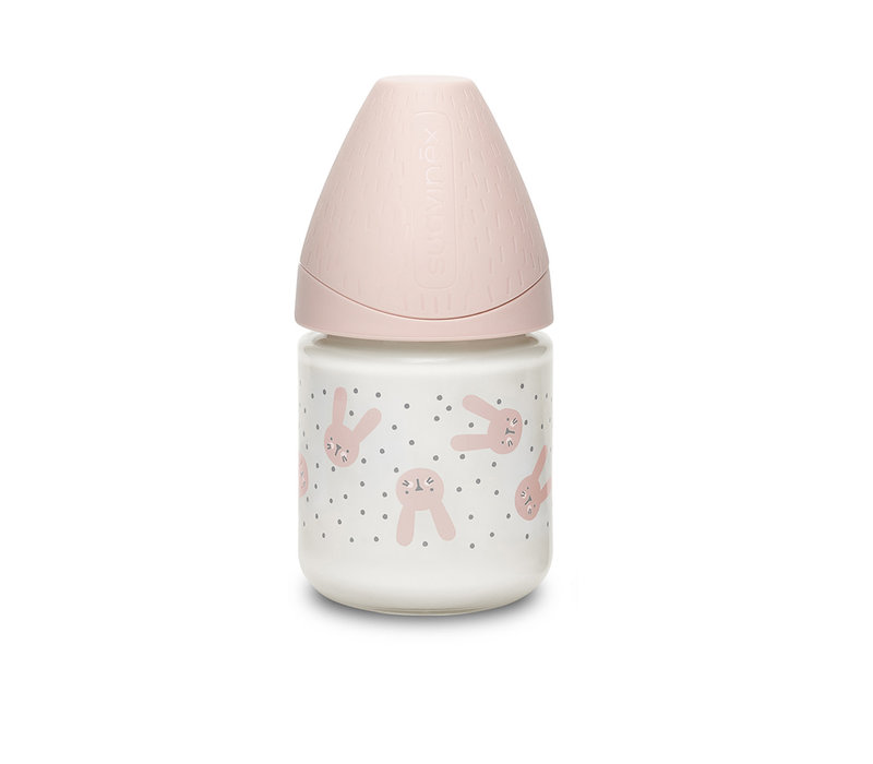 SX - HYGGE - Fles - Glas - Silc. - SlowFlow - 120ml - Pink Rabbits