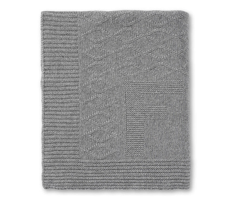 First Lisa Knitted Plaid Cashmere 150x110 Grey
