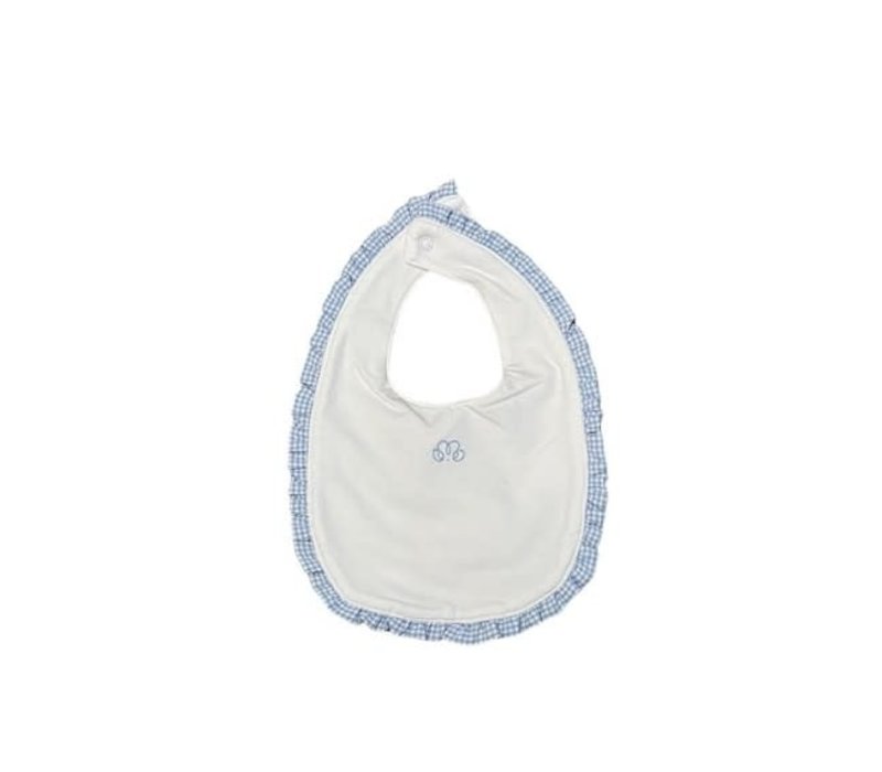 Natini Bib White Vichy Blue