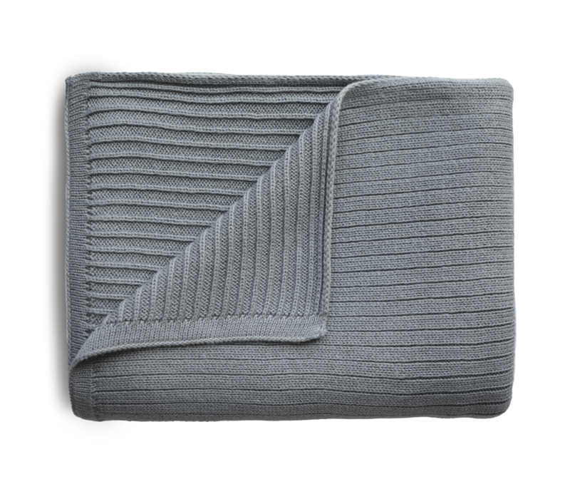 Mushie Blanket Ribbed Gray Melange