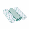 Lassig Lässig Swaddle & Burp Blanket L Little Chums Stars Light Mint 85x85Cm