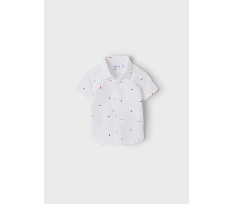 Mayoral S/S Printed Shirt White    1114-68