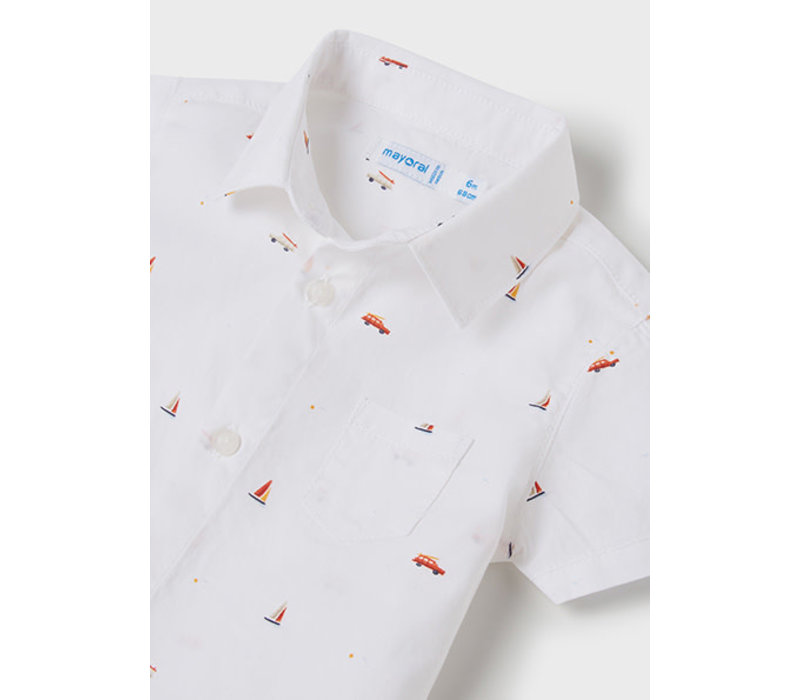 Mayoral S/S Printed Shirt White    1114-68