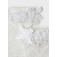 Mayoral Ruffle Dressy Socks White    9480-24