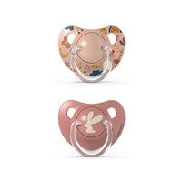 SX - Forest - Soother - Sili. - Flat - 0/6M Pink Duo