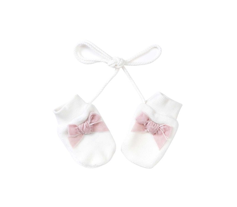 Natini Mittens Bow White-Pink