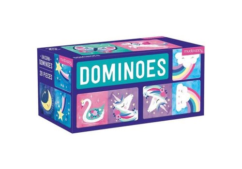 Crocodile Creek Mudpuppy Dominoes/Unicorn 28 Oversized, Double Sided Pieces