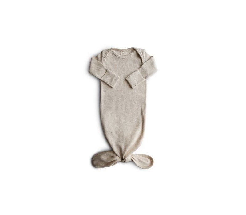 Copy of Mushie Ribbed Knotted Baby Gown - Ivory