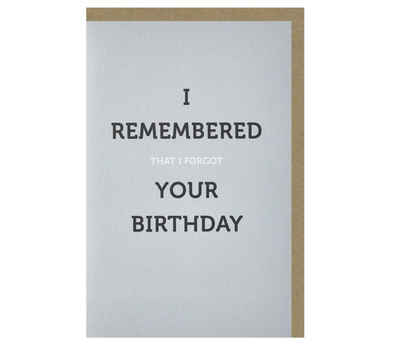 MYT | Postkaart met envelop | I remembered that I forgot your birthday