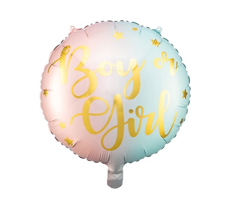 PartyDeco Foil Balloon Boy Or Girl, 35Cm, Mix