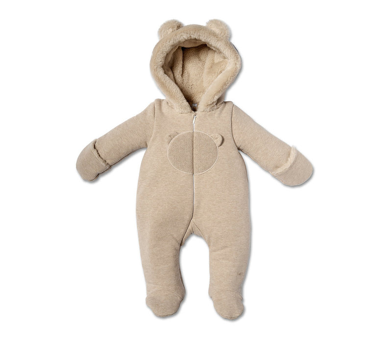 First B Hooded Pilot XL Teddy Pockets Beige