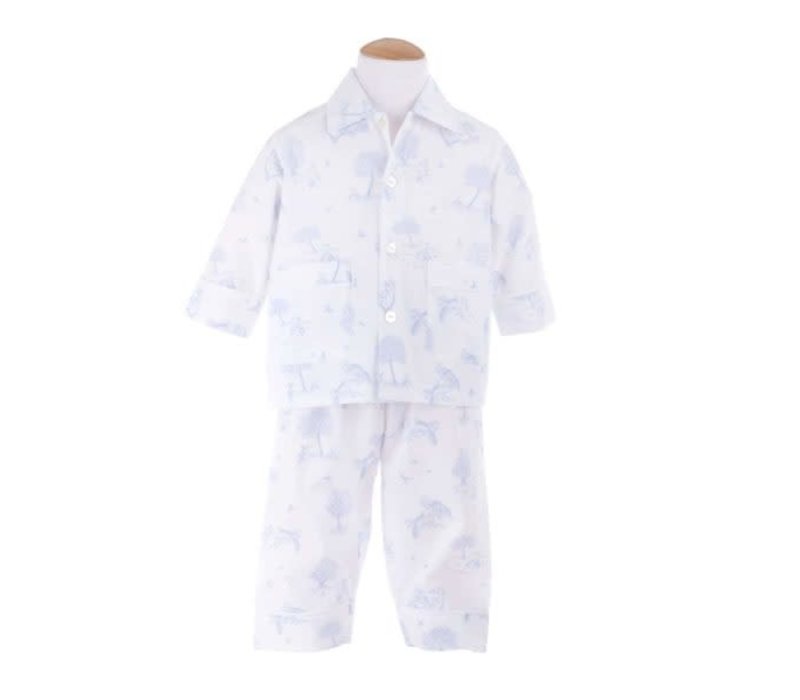 Theophile & Patachou Pyjama Lichtblauw Geprint