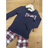 Cotolini Cotolini Pyjama Long Fille T-Shirt Manou Noeud W T18 + Marine Chiné Tartan