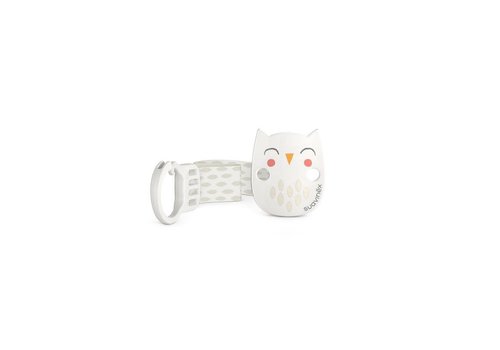 Suavinex SX - BONHOMIA - Soother Clip With Ribbon - Owl Beige