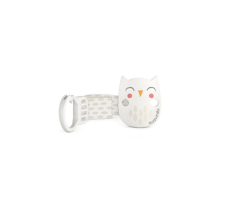 SX - BONHOMIA - Soother Clip With Ribbon - Owl Beige