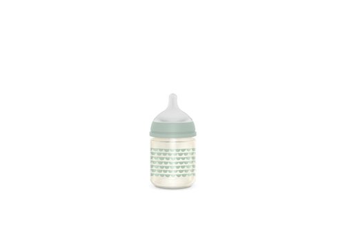 Suavinex SX - BONHOMIA - Bottle - Glass - Sili. - S - 120Ml - Feather Green